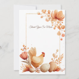 Elegant Thank You Card with Floral Frame Dankeskarte