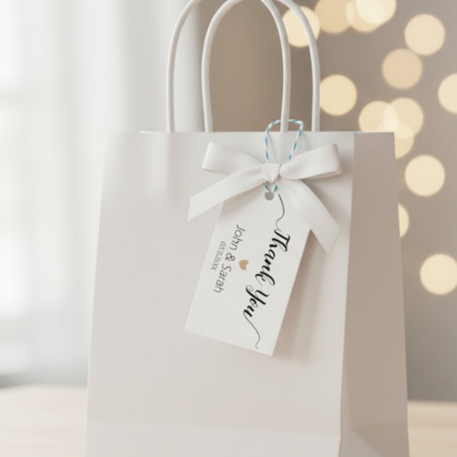 Elegant Thank You Wedding Gift Tag Geschenkanhänger (Von Creator hochgeladen)