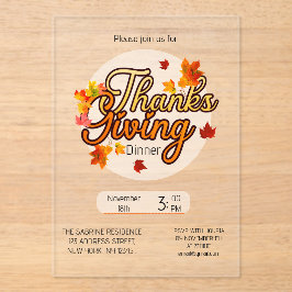 Elegant Thanksgiving foliage autumn fall  Acryleinladungen