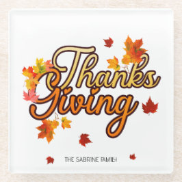 Elegant Thanksgiving foliage autumn fall  Glasuntersetzer
