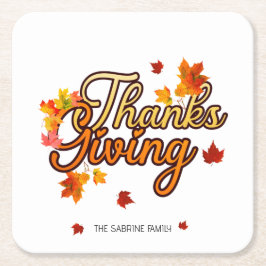 Elegant Thanksgiving foliage autumn fall  Rechteckiger Pappuntersetzer