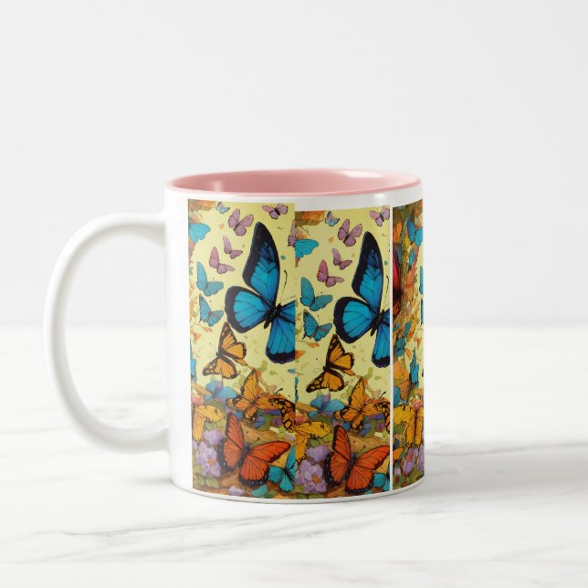 Elégant Thé à papillon et Mug de café (Gauche)