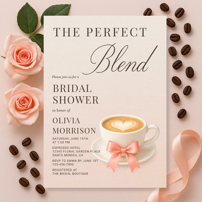 Elegant The Perfect Blend Coffee Bridal Shower Einladung (Von Creator hochgeladen)