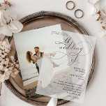 Elegant The Wedding of Script Overlay<br><div class="desc">Mit diesem eleganten Vellum-Overlay können Sie Ihren besonderen Tag verkünden. Mit einem schönen Kalligraphieskript, das "Die Hochzeit von" ankündigt, gefolgt von den Namen des Paares und den Einzelheiten der Hochzeit, fügt dieses Overlay Ihren Einladungen eine Touch von Eleganz hinzu. Das delikate Design ergänzt verschiedene Einladungsstile, wobei die trendigste Option darin...</div>