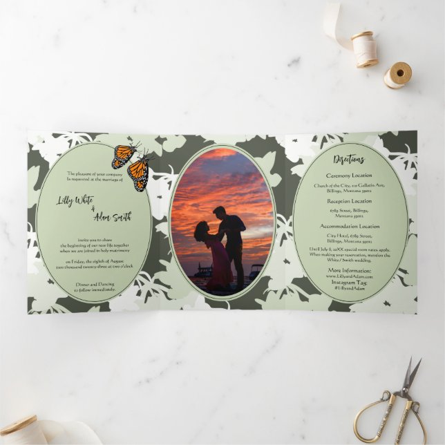 Élégant thème de la nature Faire-part de mariage (Intérieur)