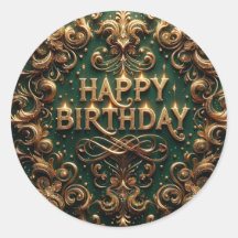 Élégant thème de luxe Sticker d'anniversaire