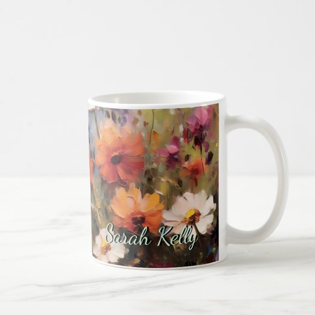 élégant thème floral moderne Mug (Droite)