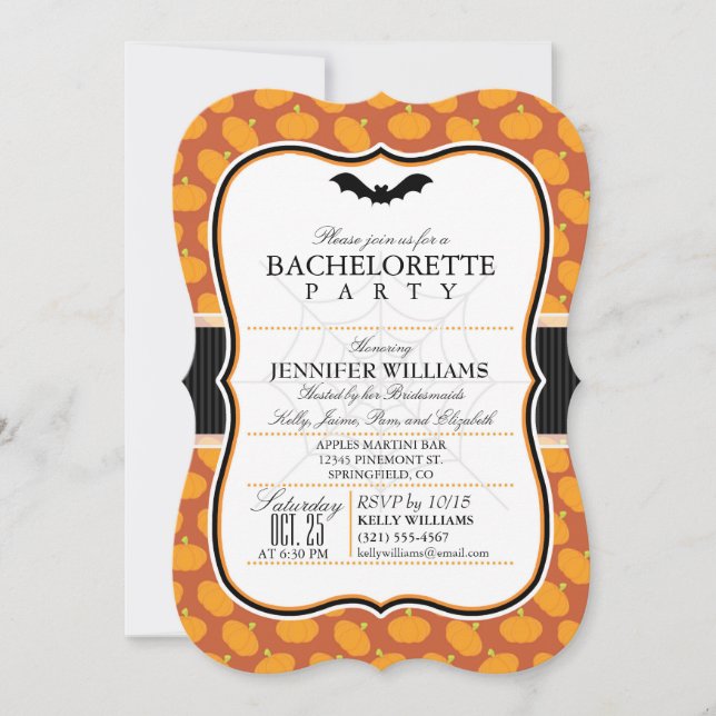 Élégant thème Halloween Bachelorette Invitation (Devant)