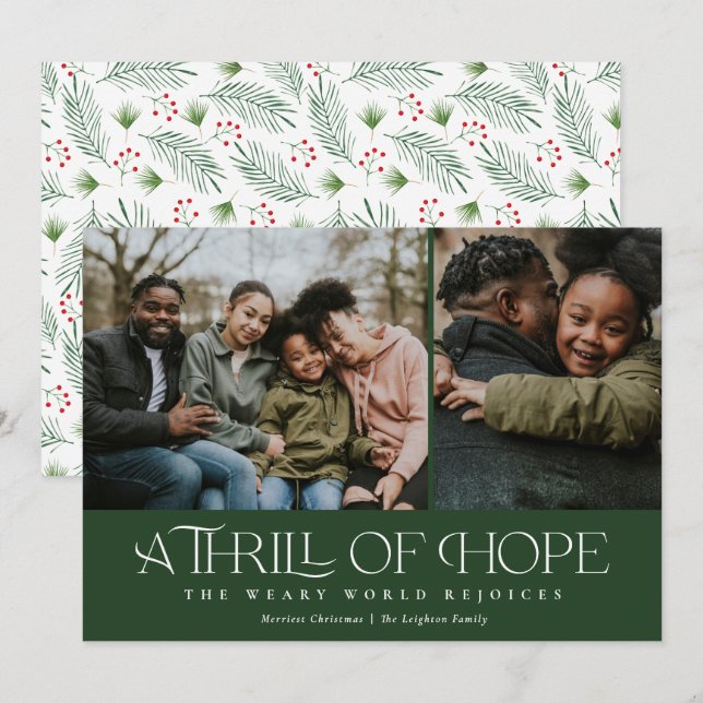 Elegant Thrill of Hope Two Foto Weihnachten (Vorne/Hinten)