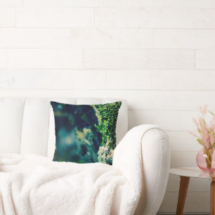 Elegant Throw Pillow - Blue Green Lichen Kissen