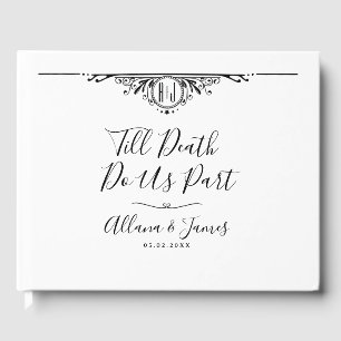 Elegant Till Death Do us Part Monogram Guest Book Gästebuch