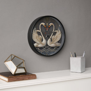 Elégant Timekeeper : horloge murale cygne