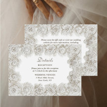 Elegant Timeless Lace QR Code Wedding Details