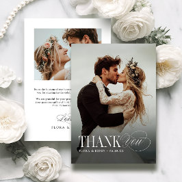 Elegant Timeless Typography Photo Thank You Dankeskarte