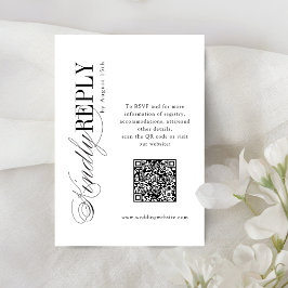 Elegant Timeless Typography Simple QR code wedding RSVP Karte