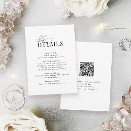 Elegant Timeless Typography Simple Wedding Details Mitteilungskarte
