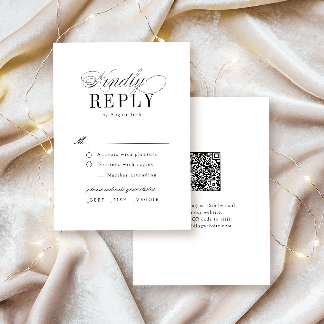 Elegant Timeless Typography Simple Wedding RSVP Karte (Elegant Timeless Typography Simple Wedding RSVP Card)