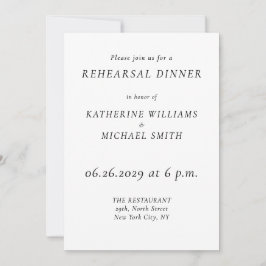 Elegant Timeless Wedding Rehearsal Invitations Einladung