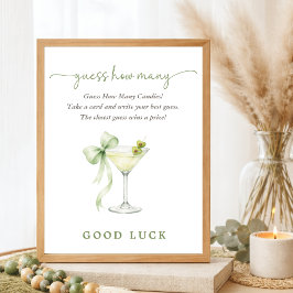 Elegant Tini One  Baby Shower Game Guess How Many Poster