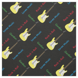 Élégant tissu d'impression de guitare