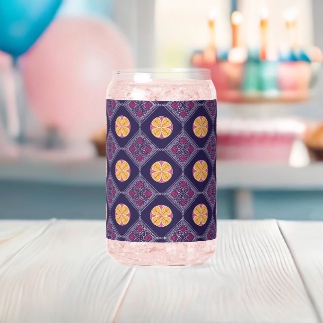 Élégant tissu pourpre avec motif floral jaune (Insitu (Baby Shower))