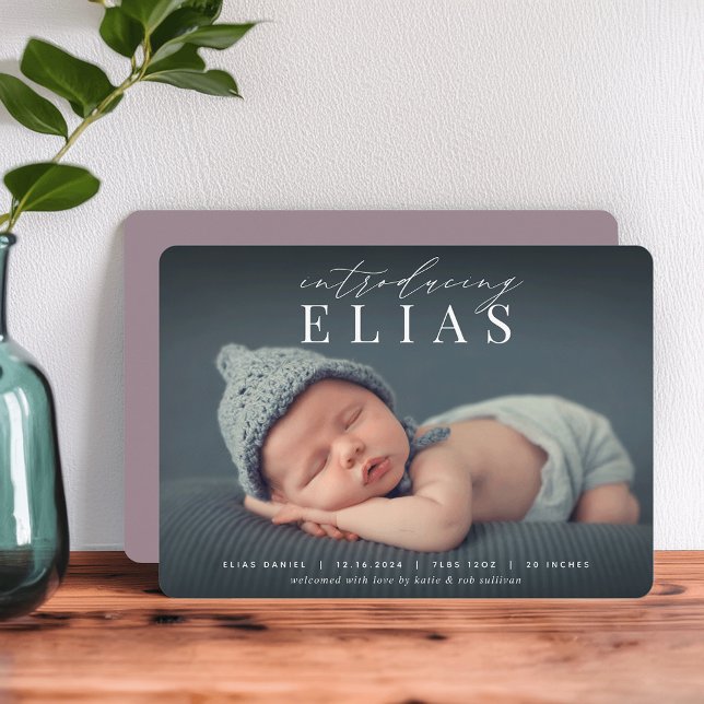 Élégant titre | Faire-part de naissance photo (Créateur téléchargé)