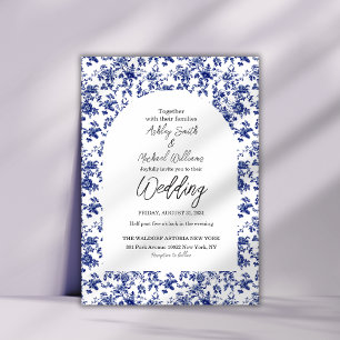 Elegant Toile De Jouy Blumenblume Hochzeit Einladung