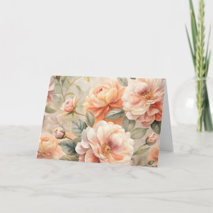 Elégant ton de pêche Vintage inspiré carte de note