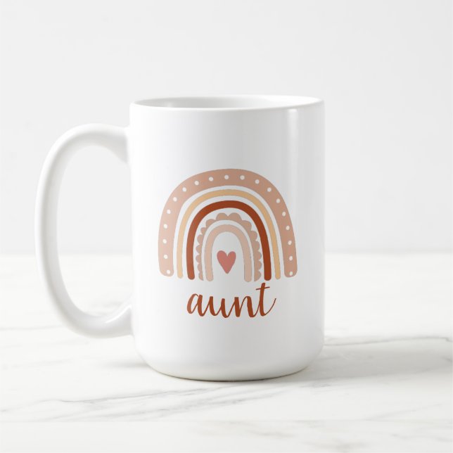 Elégant Tone Tone Boho Rainbow Tante Cafe Mug (Gauche)