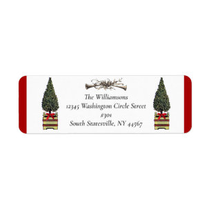 Elegant Topiary Christmas Tree Hunt Horn Red Bow