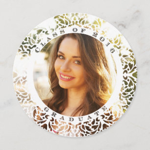 Elégant Tour Frontière Photo Graduation Invitation