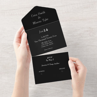 ÉLÉGANT TOUT EN UN Faire-part de mariage