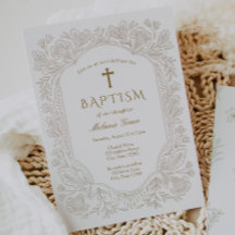 Elegant Traditional Baptism Invitation