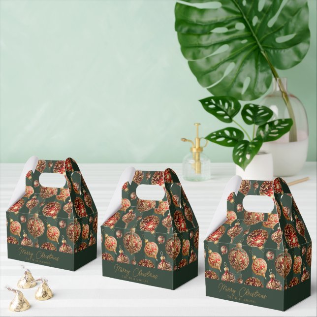 Elegant Traditional Red & Gold Christmas Baubles Geschenkschachtel (Zahlreiche)