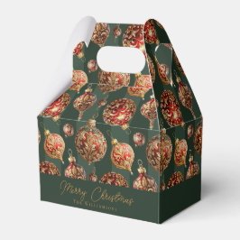 Elegant Traditional Red & Gold Christmas Baubles Geschenkschachtel