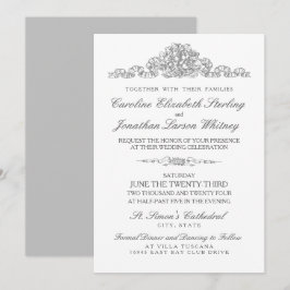 Elegant Traditional | Versailles Gray Wedding Einladung