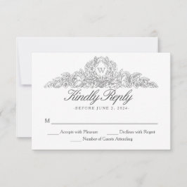 Elegant Traditional | Versailles Gray Wedding RSVP Karte