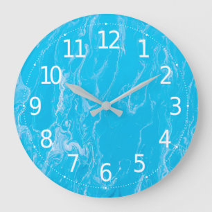 Élégant travail d'art Abstrait bleu   Horloge mu