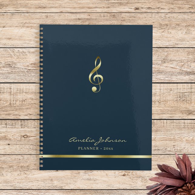 Elegant Treble Clef Music 2026 Yearly Planner Planer (Von Creator hochgeladen)