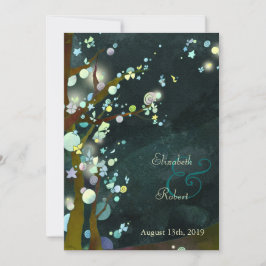 Elegant Tree Theme Forest Green Wedding Einladung
