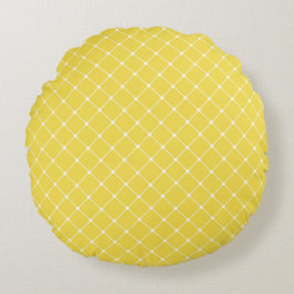 Elegant Trellis Pattern | Gelb Rundes Kissen