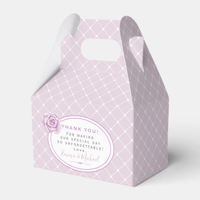 Elegant Trellis Pattern Lavender Vielen Dank für I Geschenkschachtel (Vorderseite)