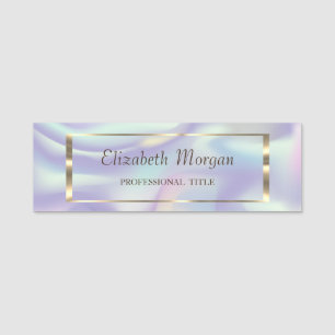 Elegant Trendig, Goldrahmen Holografisch Namensschild