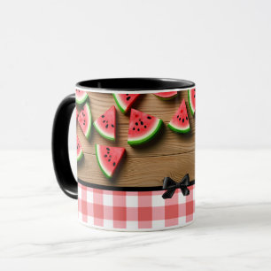 Elegant Trendige Moderne Chic Karierte Wassermelon Tasse