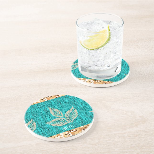 Elegant Trendy Aquamarin Getränkeuntersetzer (Seite)