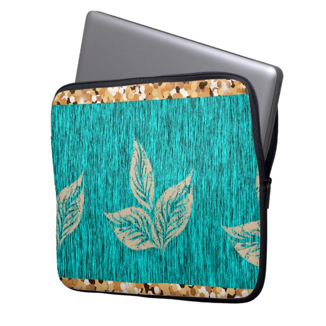Elegant Trendy Aquamarin Laptopschutzhülle (Vorderseite Links)