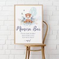 Elegant Trendy Blue Boy Teddy Bear Mimosa Bar