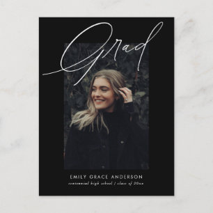 Elegant Trendy Calligraphy Script Abschluss Einladungspostkarte