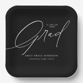 Elegant Trendy Calligraphy Script Abschluss Pappteller