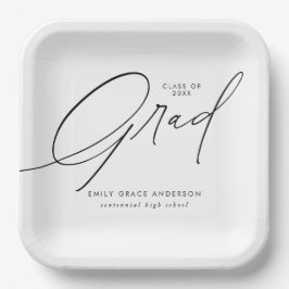 Elegant Trendy Calligraphy Script Abschluss Pappteller